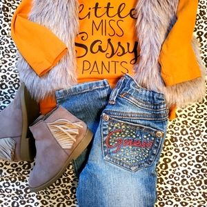 Guess Embroidered Denim Jeans Girls 2T EUC